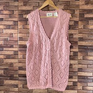 Vintage Womens size 16W Kathie Lee Rose Sweater Knit Vest